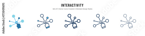 Interactivity icon set in outline, filled, line, and stroke style created for modern web, mobile applications, and user interface design