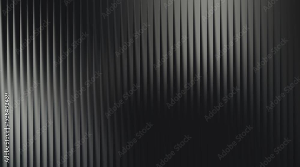 Fototapeta premium Abstract dark gray vertical ribbed textured background