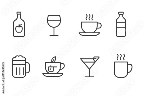 Cultural Icon Sets. Outline icon set of Slovak sports: ice hockey stick, football ball, skiing, cycling helmet, handball, athletics, volleyball, mountaineering