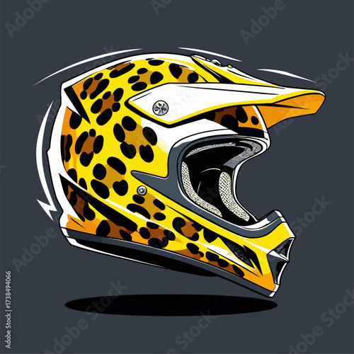 cool motocross helmet illustration