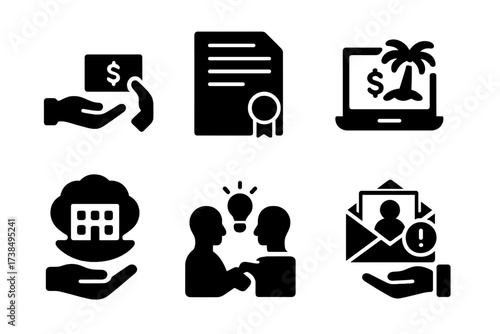 Bribery Icons Grid.