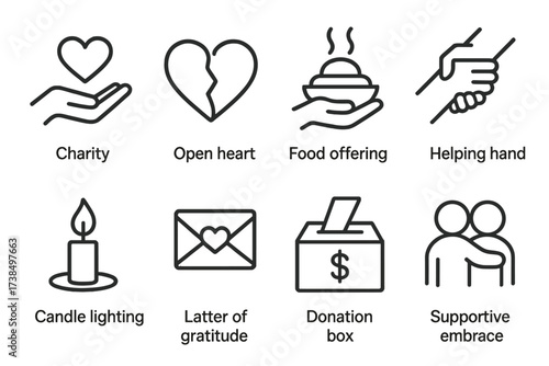 Icon Set Collection. Outline icon set of energy spark: electric flash, power surge, light bulb spark, solar flare, energy burst, dynamo, shockwave, spark