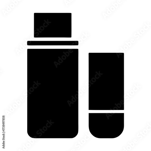 Illustration of a glue stick with cap, a common adhesive tool for crafts and office supplies