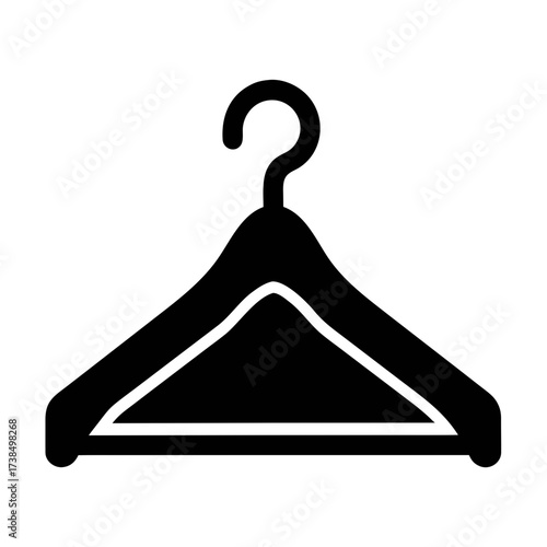 Vector art of black clothes hanger, a versatile design element for fashion, retail, or wardroberelated projects and a symbol of organization