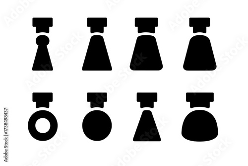 Spotlight Beam Icons. Solid, filled icon set of spotlight beam shapes: narrow beam, wide beam, soft edge, hard edge, focused beam, diffused beam, spot beam,