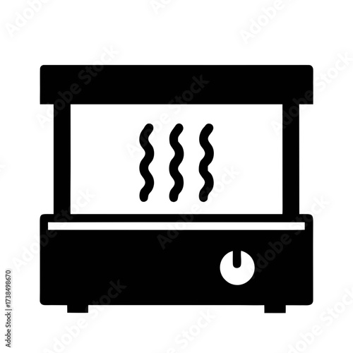 Illustration of a food warmer, a device used to keep dishes at a safe temperature for serving and consumption
