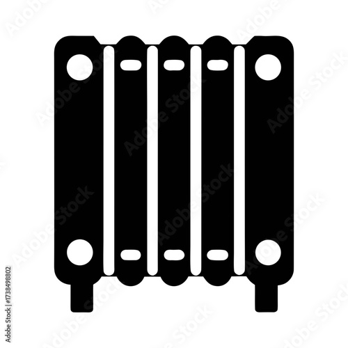 Vector art of radiator heating appliance for warming a room, home, or building during the cold winter months and seasons