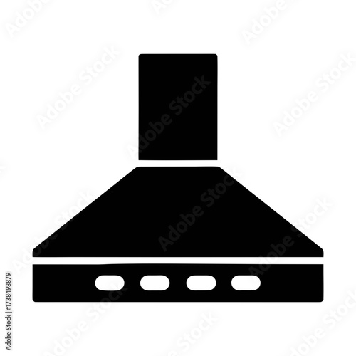 Vector art of kitchen exhaust hood ventilation system for removing smoke and odors flat vector illustration of a range hood with lights