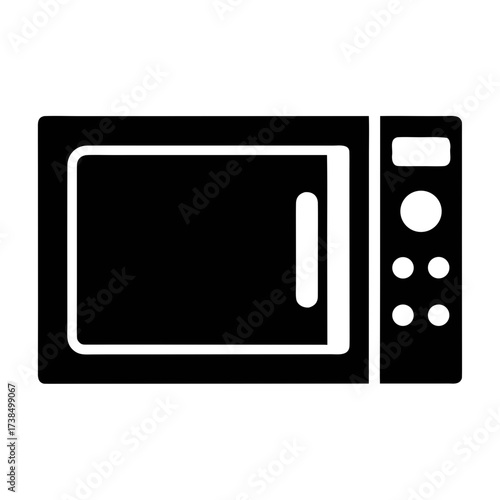 Illustration of a microwave oven, a common kitchen appliance used for heating and cooking food quickly