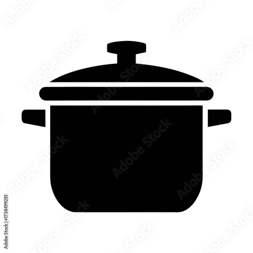 Illustration of a black cooking pot, perfect for kitchen, food, or culinaryrelated designs and vector art projects