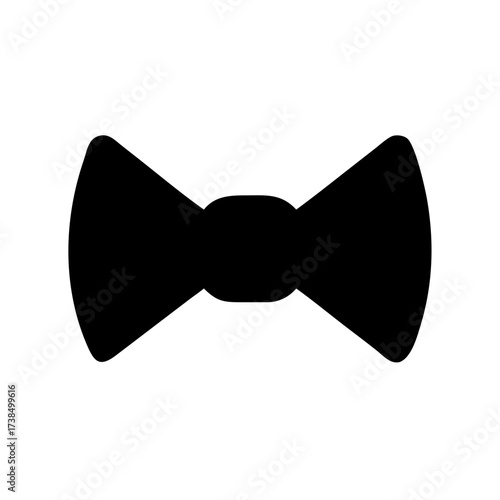 Vector art of elegant black bow tie, a classic accessory for formal wear, adding a touch of sophistication and style to any outfit