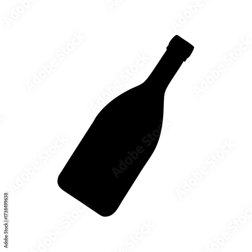 Vector art of elegant black wine bottle, a symbol of celebration and enjoyment, perfect for showcasing your favorite vintage or brand