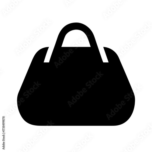 Vector art of black silhouette of a handbag, a stylish accessory for carrying essentials with a simple and elegant design