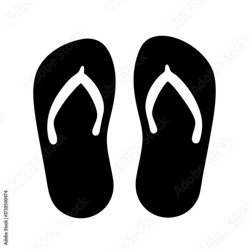 Vector art of black silhouette of a pair of flip flops this is a simple and elegant design for various creative projects
