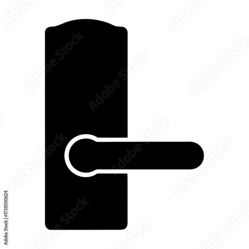 Vector art of door handle, a common mechanism used to open and close doors, providing a grip for easy operation and access