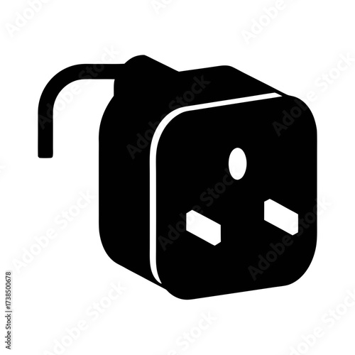 Vector art of uk power plug british standard threepin plug for electrical appliances connector for electrical outlet in united kingdom
