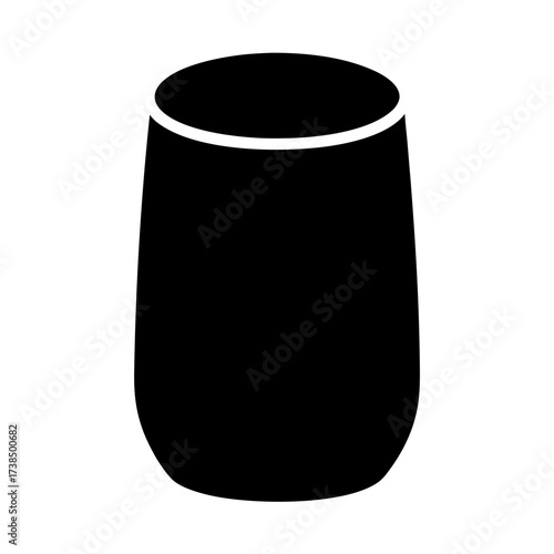 Vector art of silhouette of a smart speaker, a modern voice assistant device for home automation and digital convenience