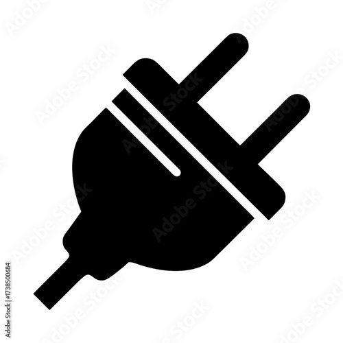 Vector art of electric plug power cord connector for electrical appliance standard ac power plug for connecting to electrical outlet