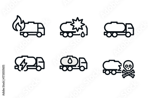 Fuel Truck Hazard Icons.