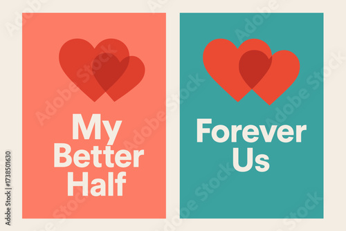 Dual Infinity Banners. Forever. Two vertical A6 banners, bauhaus, black and white backgrounds, minimal infinity sign, first banner with text ?No End?, second