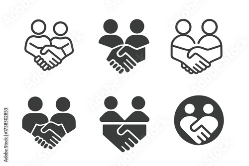 Client Management Logos. Sales Strategies and Client Management. Set Logo of Sales Strategies and Client Management: Client Relationship Icon. harmonious logo