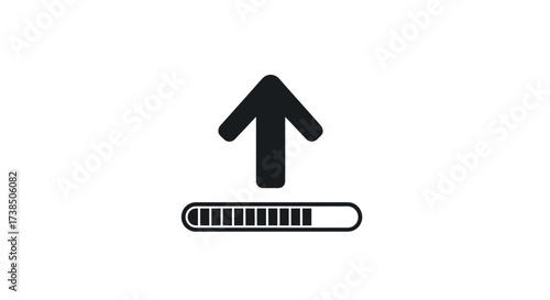 Vector illustration of file uploading process with progress bar for web design interfaces