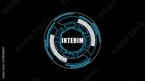 Digital HUD Display Featuring interim Acronym on a black Tech Background security