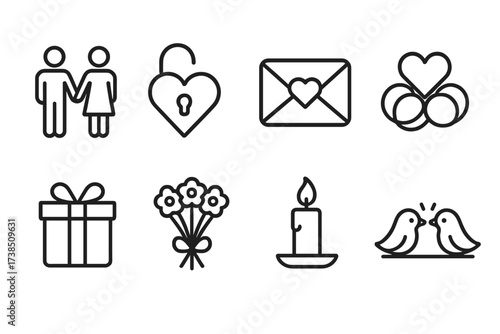 Icon Spark Collection. Outline icon set of energy spark: electric flash, power surge, light bulb spark, solar flare, energy burst, dynamo, shockwave, spark