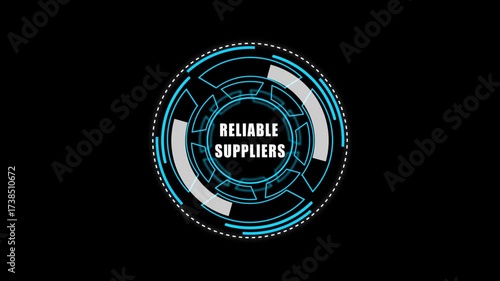 Digital HUD Display Featuring be liable supplies Acronym on a black Tech Background security