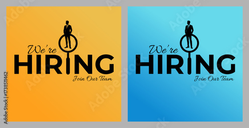 We are hiring recruitment open job vacancy design vector social media post banner template or web banner layout