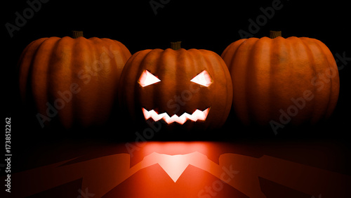 Jack-o'-lantern pumpkin lanterns, Halloween decorations