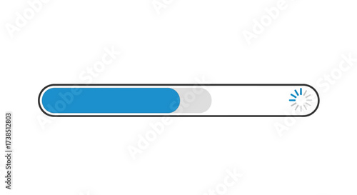 Blue loading bar indicates progress and processing on a clean white background