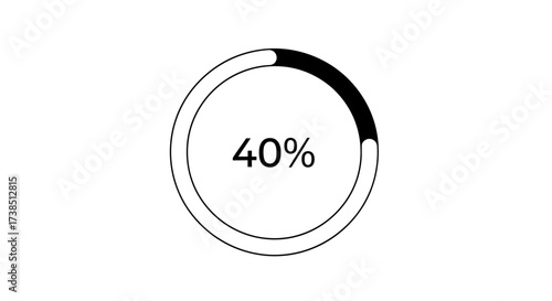 Minimalist progress indicator showing forty percent completion with a clean design