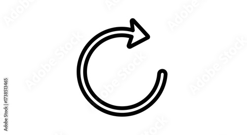 Circular arrow icon representing repeat, reload, refresh or continuous loop graphic element