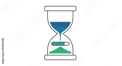 Minimalist hourglass illustration depicting time running out with dynamic color gradient