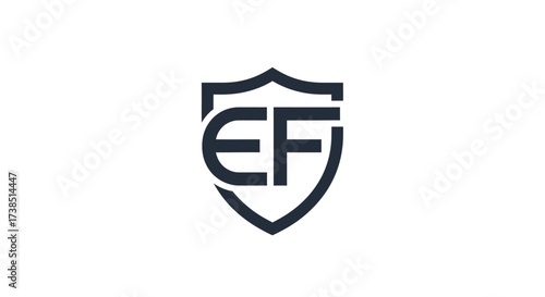 Elegant and minimalist EF lettermark logo design featuring a modern shield for business branding Free Download Elegant and minimalist EF lettermark logo design featuring a modern shield for business branding - GFXLoad