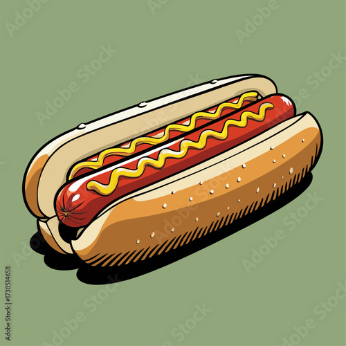 delicious hotdog illustration