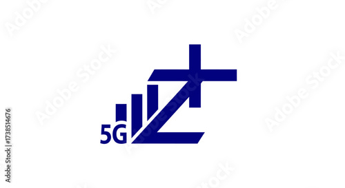 Innovative 5G Connectivity Logo Concept with Signal Bars and Plus Symbol Integration