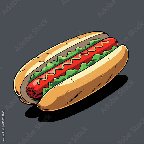 delicious hotdog illustration