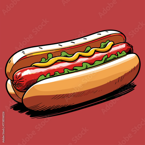delicious hotdog illustration