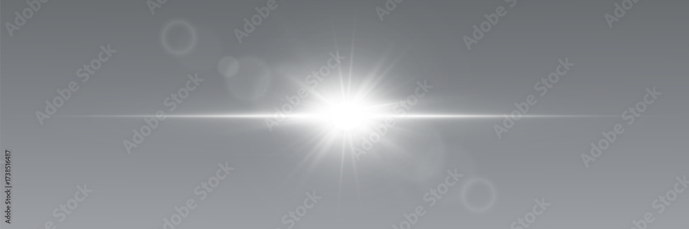 Obraz premium Realistic solar flare of light and explosion.