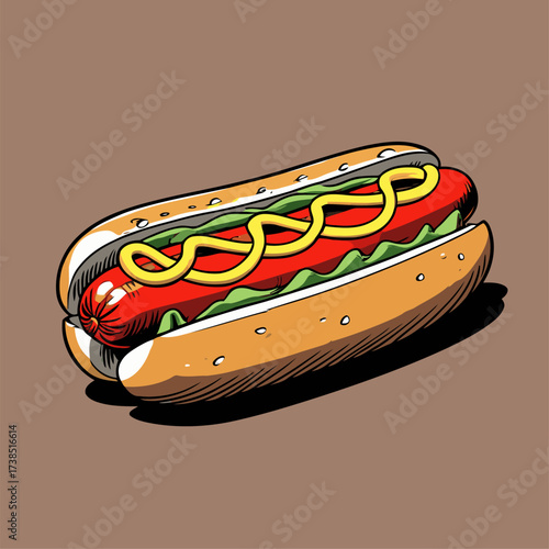 delicious hotdog illustration