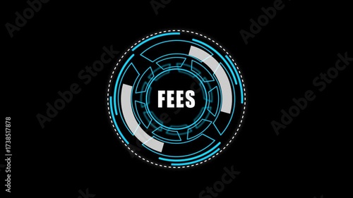 Digital HUD Display Featuring fees Acronym on a black Tech Background security