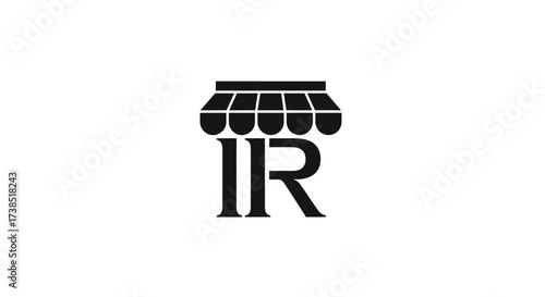Elegant store logo featuring an awning and the letters 'IR' in a simple style
