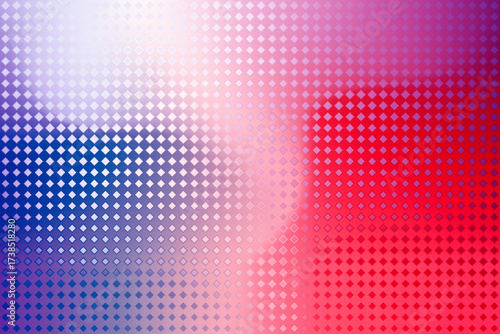 Abstract Patriotic Background with Pixelated Diamond Pattern in Red White and Blue for Graphic Design Projects