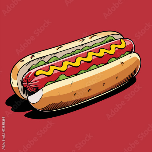 delicious hotdog illustration