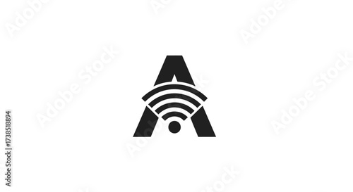 Innovative letter A logo design incorporating wifi signal concept for modern brand identity