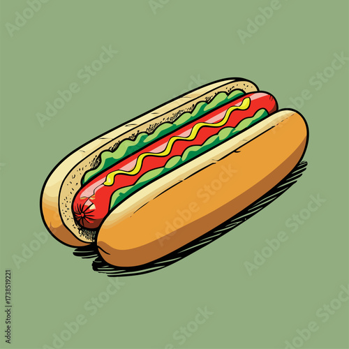 delicious hotdog illustration