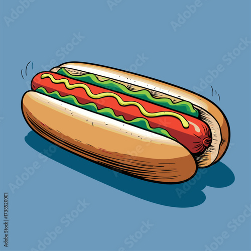 delicious hotdog illustration