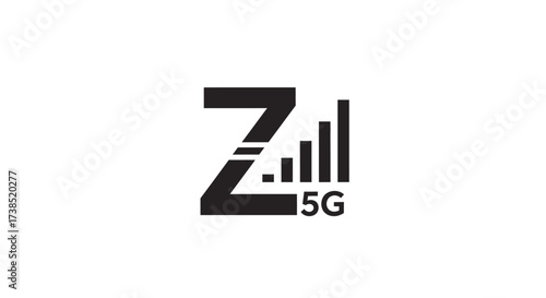 5G Technology: Abstract Logo Symbolizing High-Speed Network Connectivity and Innovation